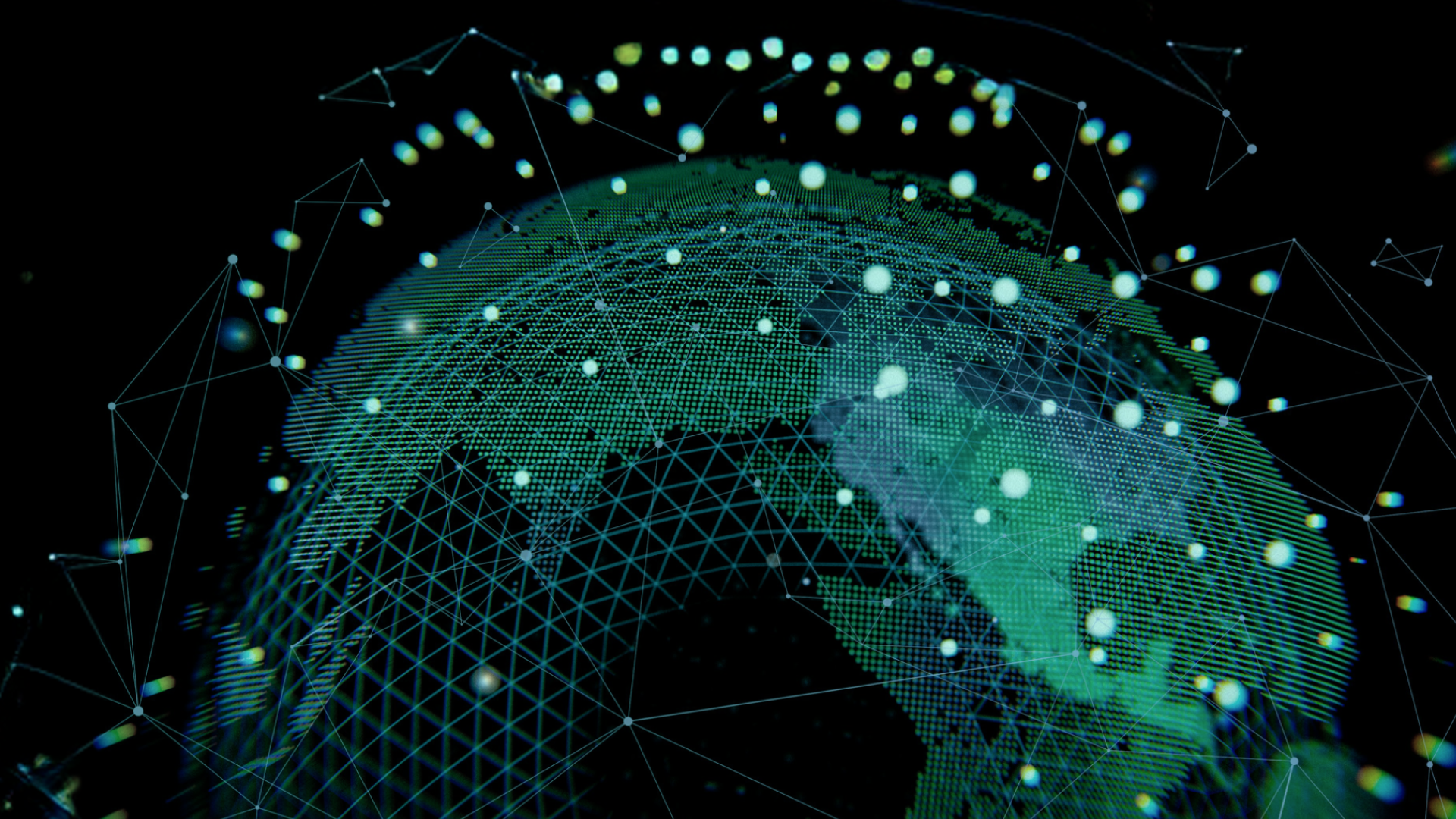 Digital globe with connected network lines