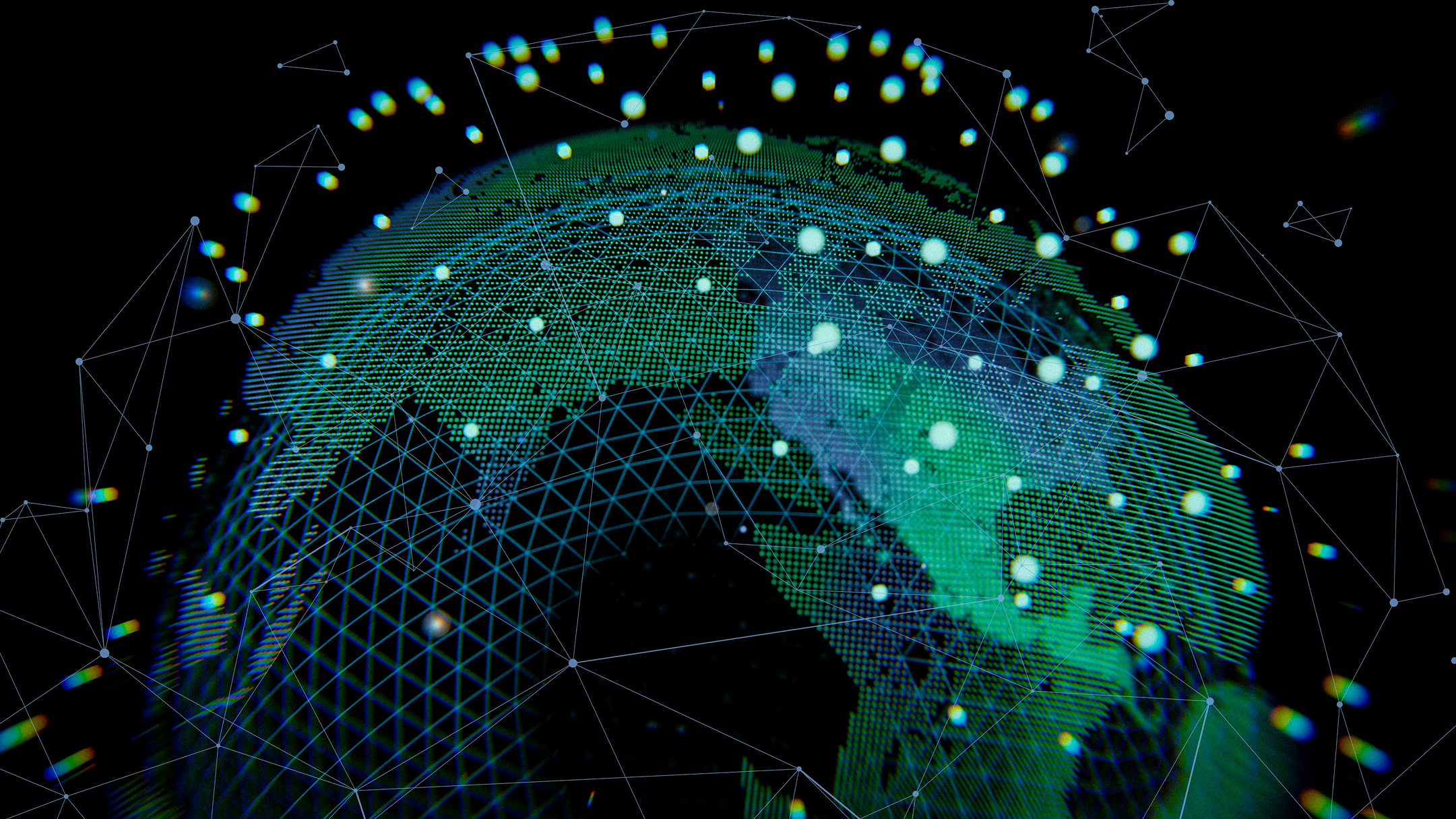 Digital globe with connected network lines